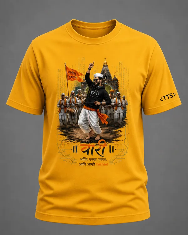 Yellow_Varkari_Dancing_Crew_Neck_T_Shirt