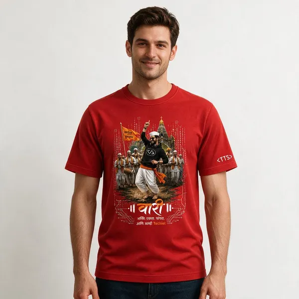 Red_Varkari_Dancing_Crew_Neck_T_Shirt