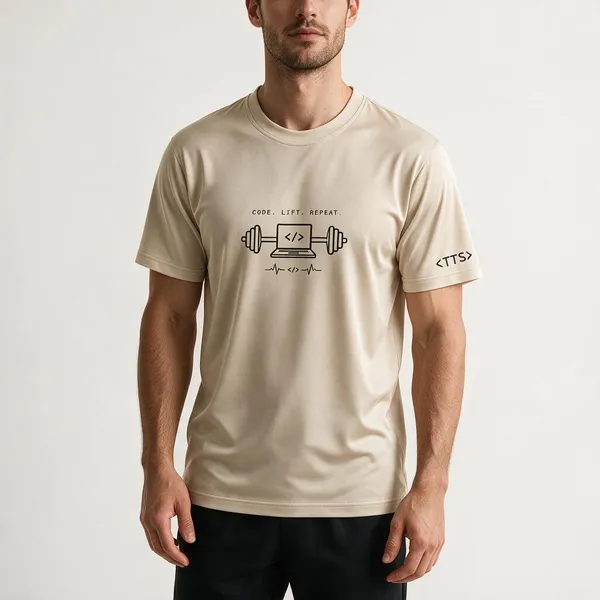 Beige_Workout_Crew_Neck_T_Shirt