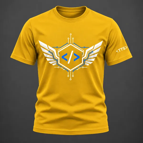 Yellow_Techie_Got_Wings_Crew_Neck_T_Shirt