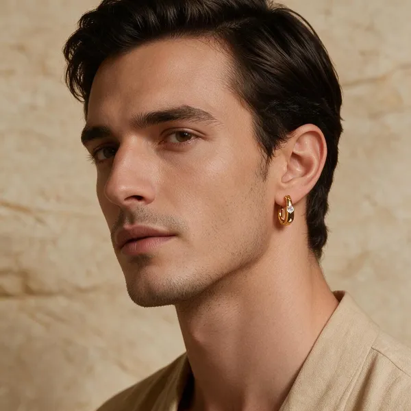 Gold_Earrings_Brass_(18K_Gold_Plated)_For_Men