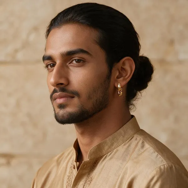Gold_Earrings_Brass_(18K_Gold_Plated)_For_Men