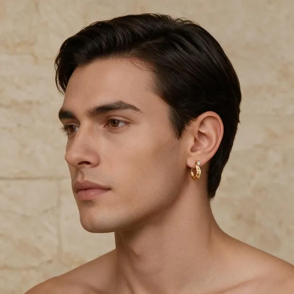 Gold_Earrings_Brass_(18K_Gold_Plated)_For_Men
