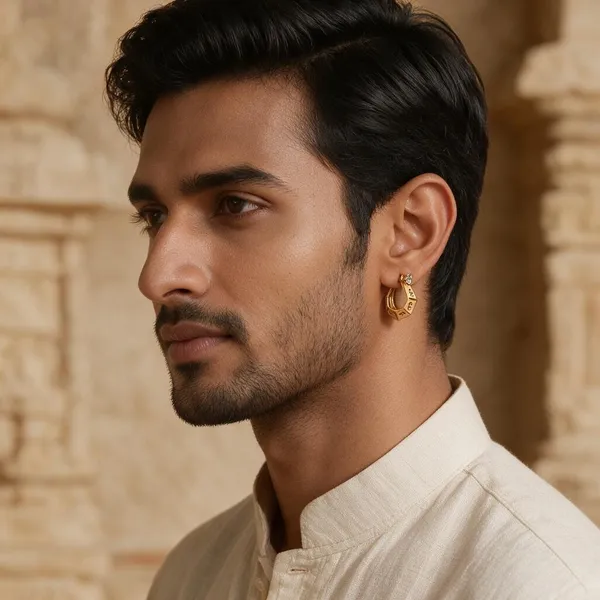 Gold_Earrings_Brass_(18K_Gold_Plated)_For_Men