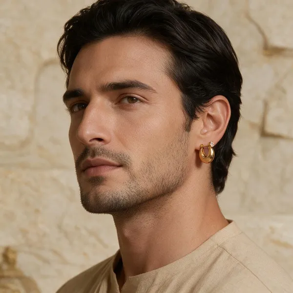 Gold_Earrings_Brass_(18K_Gold_Plated)_For_Men
