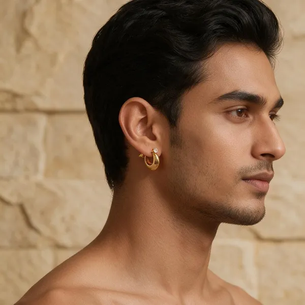 Gold_Earrings_Brass_(18K_Gold_Plated)_For_Men