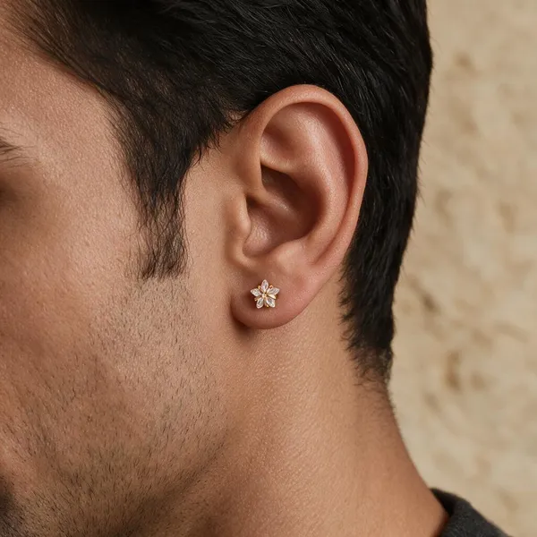 Gold_Earrings_Brass_(18K_Gold_Plated)_For_Men