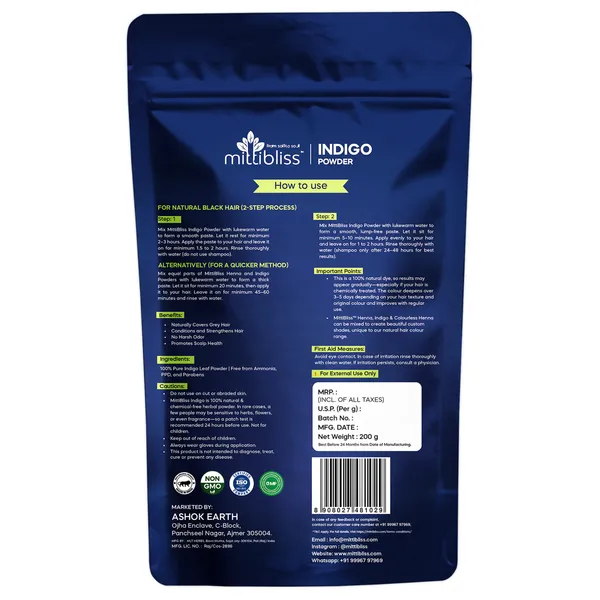 MittiBliss_Indigo_Powder_(Pure_Indigofera_Tinctoria)_&_MittiBliss_Henna_Powder_(Pure_Lawsonia_Inermis)_Pack_Of_2