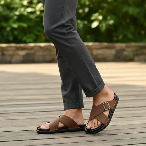 Men_Leather_Cross_Strap_Sandals