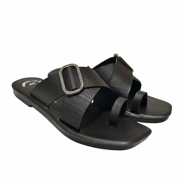 Women_Leather_Cross_Strap_Toe_Loop_Sandals
