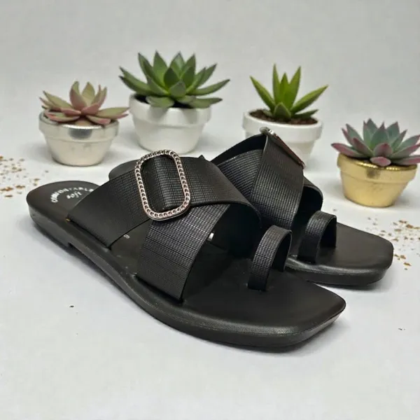 Women_Leather_Cross_Strap_Toe_Loop_Sandals