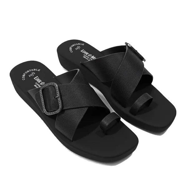 Women_Leather_Cross_Strap_Toe_Loop_Sandals