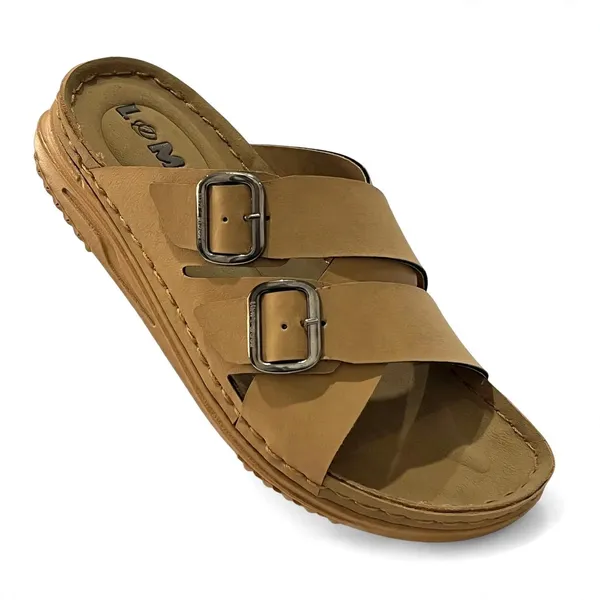 Cross_Strap_Slide_Tan_Sandals_With_Buckle
