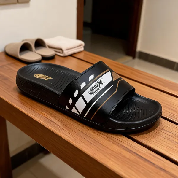 Soft_Sliders_Blk/Wht_Eva_Sole_Slidders_With_Comfortable_Footbed