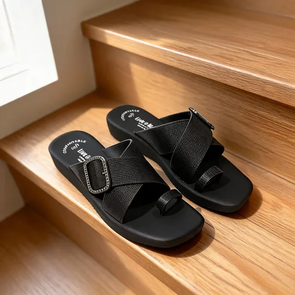 Women_Leather_Cross_Strap_Toe_Loop_Sandals