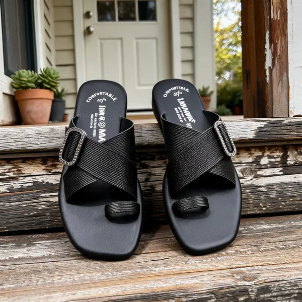 Women_Leather_Cross_Strap_Toe_Loop_Sandals