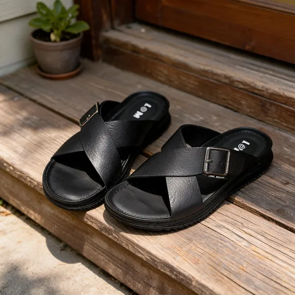 Cross_Strap_Slide_Sandals_With_Buckle
