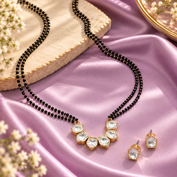 Luxury_Moissanite_Black_Beaded_Mangalsutra_&_Matching_Earrings_Set_for_Women_