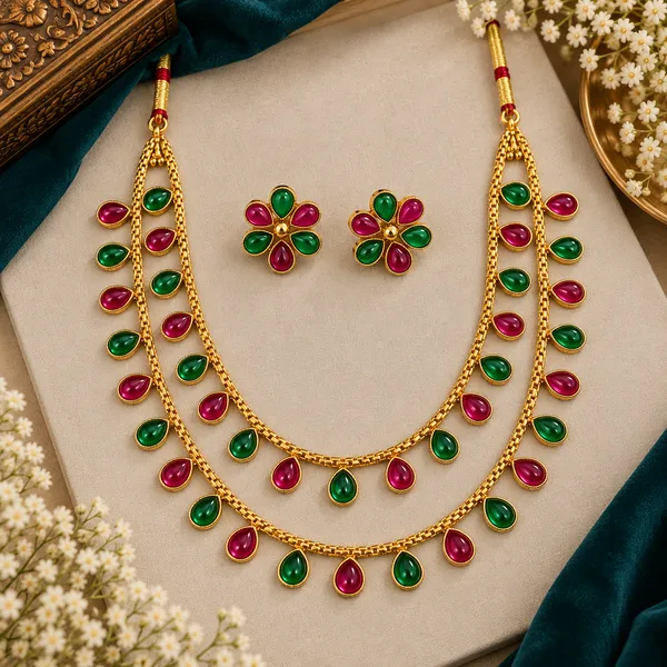 Traditional_Gold-Tone_Multicolour_Teardrop_Stone_Minkari_Necklace_Set_with_Matching_Earrings
