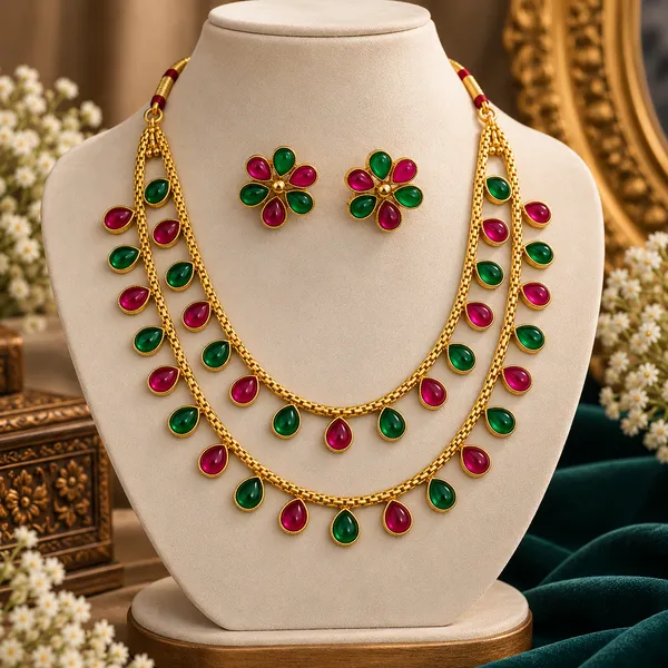 Traditional_Gold-Tone_Multicolour_Teardrop_Stone_Minkari_Necklace_Set_with_Matching_Earrings