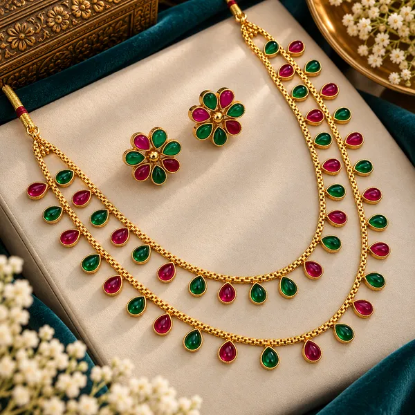 Traditional_Gold-Tone_Multicolour_Teardrop_Stone_Minkari_Necklace_Set_with_Matching_Earrings