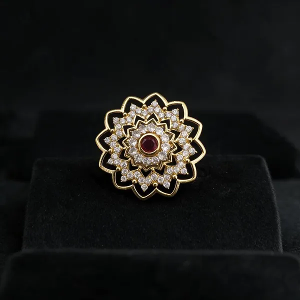 Gold_Tone_Alloy_With_Ad_Polki_Work_Statement_Ring_For_Women