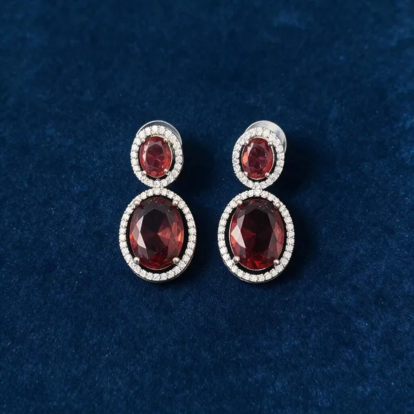 White_And_Red_American_Diamond_With_Ruby_In_Center_Earrings_For_Women