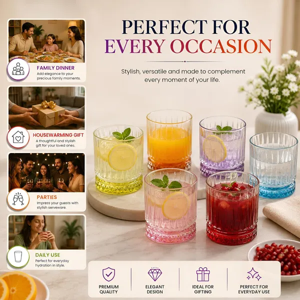 Product_image
DINEAURA_Dubai_Coloured_Glass_Set_of_6,_330ml_Crystal_Water_Glasses