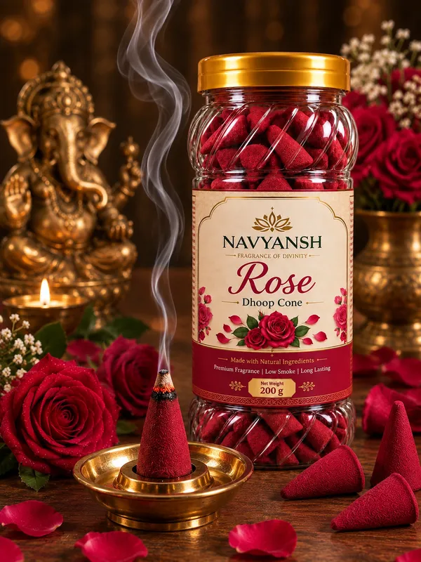 Rose_Dhoop_Cone_Aromatherapy_Free_250_Ml_Of_Gangajal