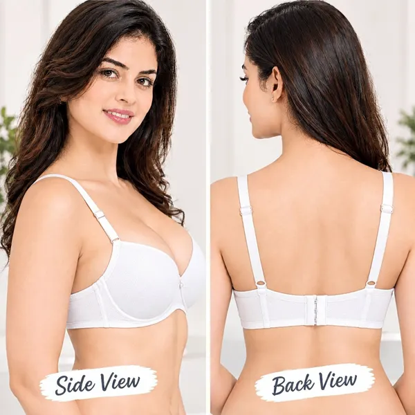 White_Smooth_Cup_Plunge_Bra_for_Women