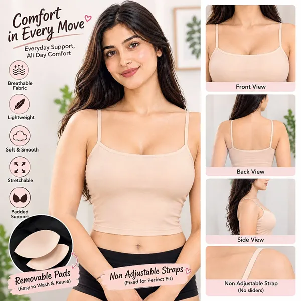 Beige_Stretchable_Padded_Camisole_For_Women