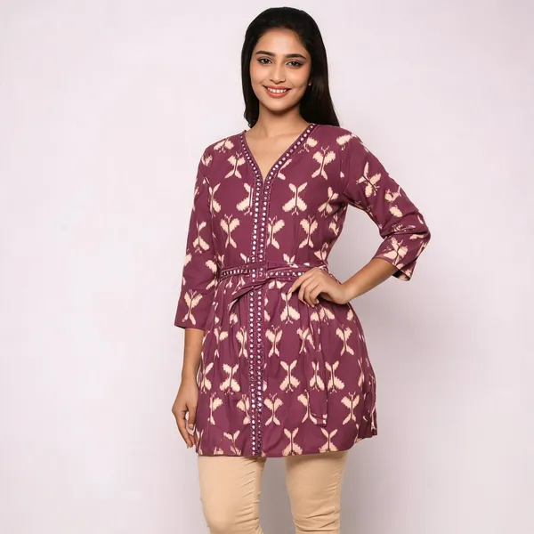 Pink_Cotton_Short_Kurti_For_Women