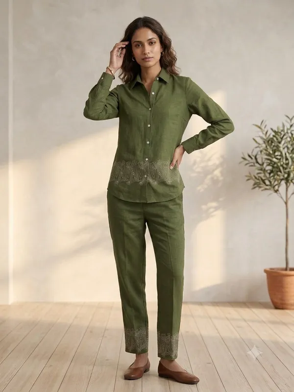 Green_Vertican_Fabric_Co-Ord_Set_For_Women