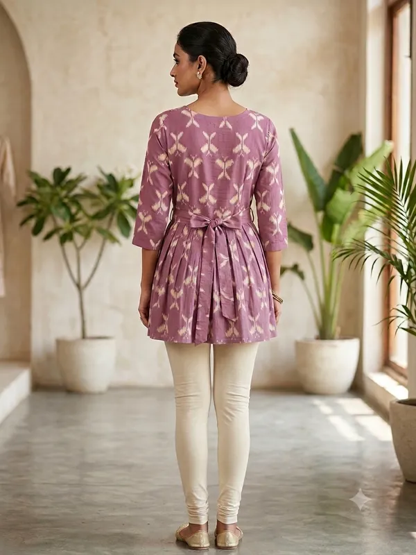 Pink_Cotton_Short_Kurti_For_Women