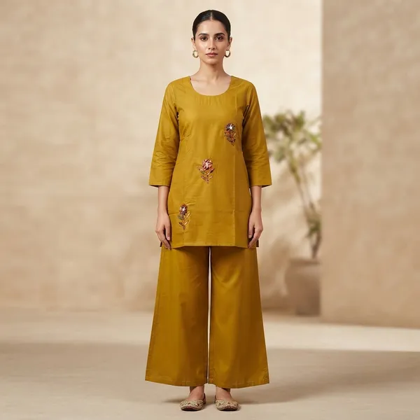 Yellow_Khadi_Co-Ord_Set_For_Women