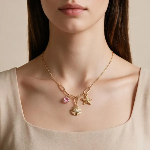 Gold_Stainless_Steel_Sea_Charm_Pendant_Necklace_For_Women