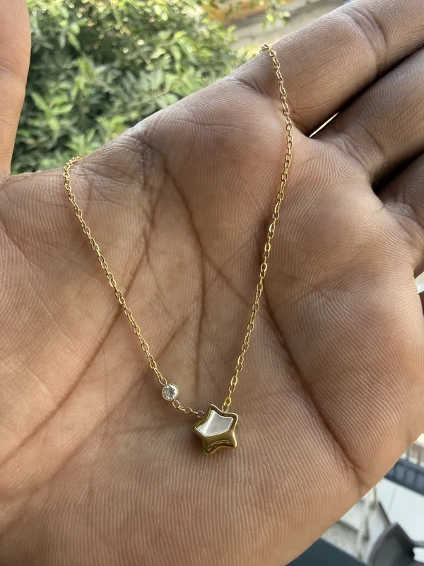 Gold_Stainless_Steel_Star_Pendant_Necklace_For_Women