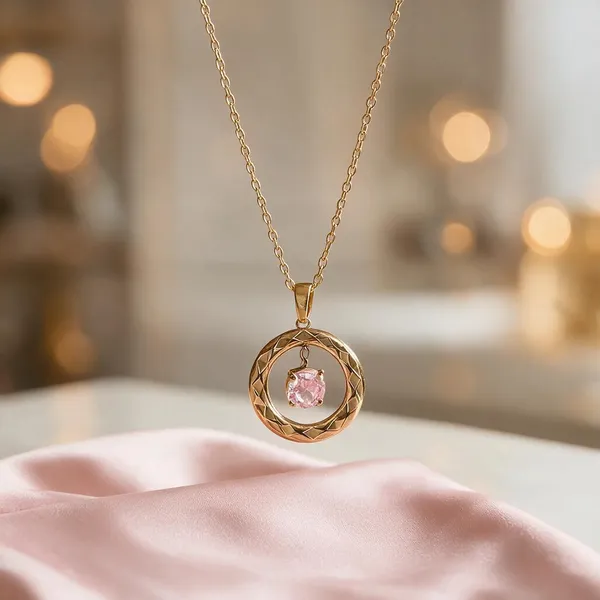 Gold_Stainless_Steel_Circular_Pendant_Necklace_For_Women