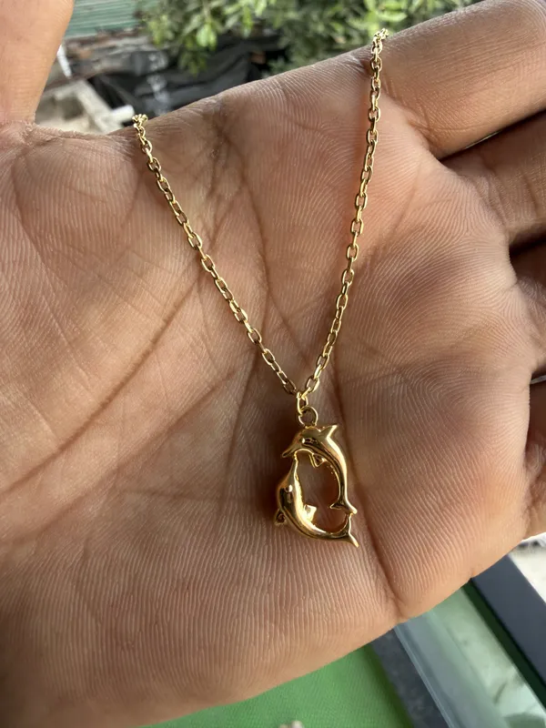 Gold_Stainless_Steel_Dolphin_Pendant_Chain_Necklace_For_Women
