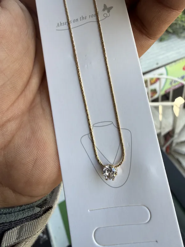 Gold_Stainless_Steel_Round_Stone_Pendant_Necklace_For_Women
