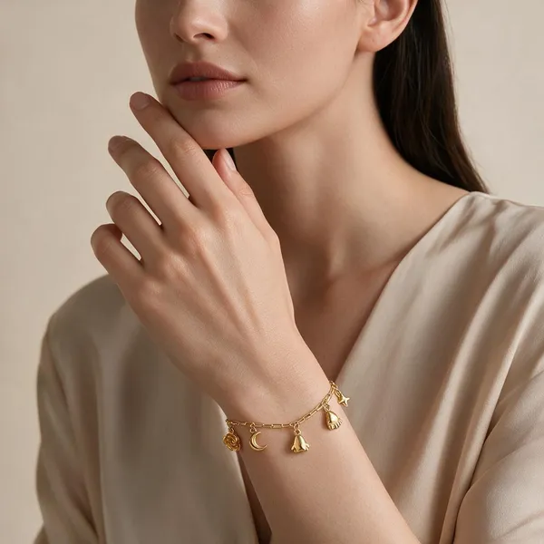 Gold_Stainless_Steel_Charm_Bracelet_For_Women