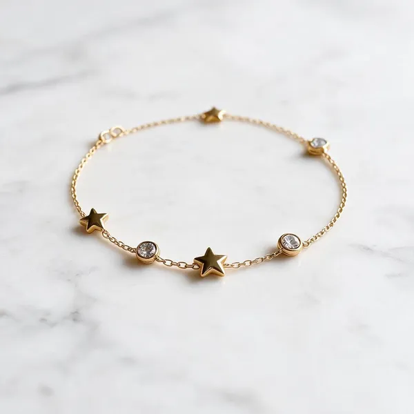 Gold_Stainless_Steel_Star_Chain_Bracelet_For_Women