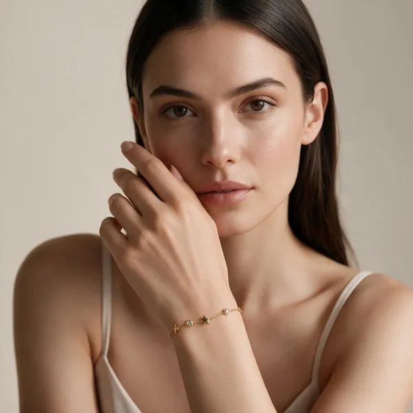 Gold_Stainless_Steel_Star_Chain_Bracelet_For_Women