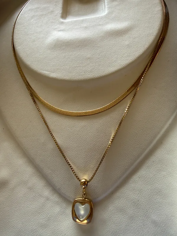 Gold_Stainless_Steel_Layered_Heart_Pendant_Necklace_For_Women