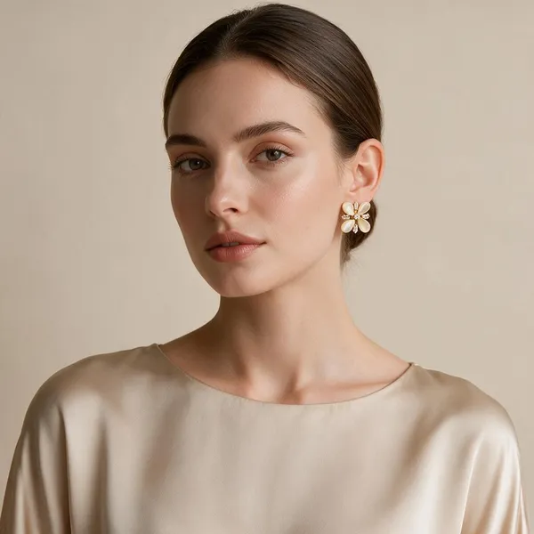 Gold_Stainless_Steel_Floral_Stud_Earrings_For_Women