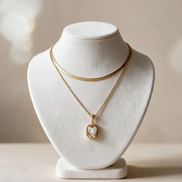 Gold_Stainless_Steel_Layered_Heart_Pendant_Necklace_For_Women