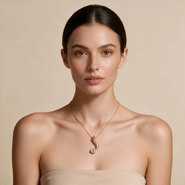 Gold_Stainless_Steel_Wave_Pendant_Necklace_For_Women