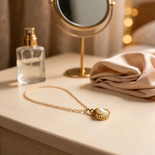Gold_Stainless_Steel_Shell_Pendant_Necklace_For_Women