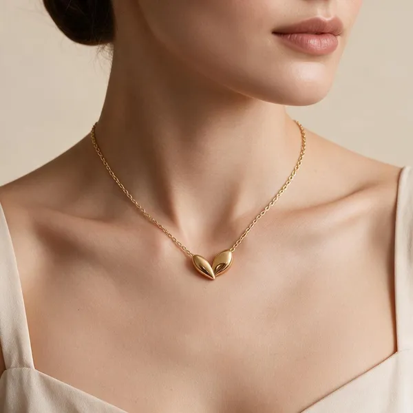 Gold_Stainless_Steel_Leaf_Pendant_Necklace_For_Women