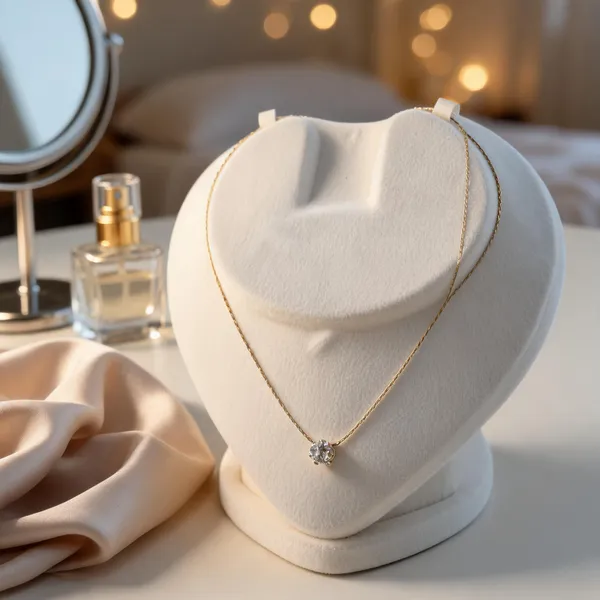 Gold_Stainless_Steel_Round_Stone_Pendant_Necklace_For_Women